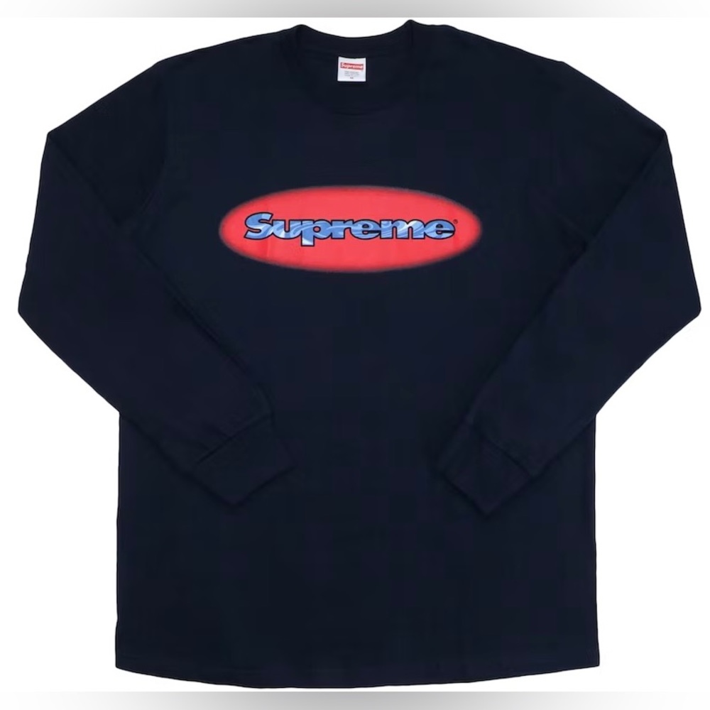 Supreme Ripple Long Sleeve Tee (Navy)